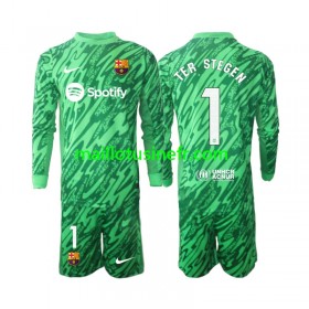 Maillot de Foot FC Barcelone Ter Stegen 1 Gardien Domicile 2024-25 Manches Longues - Enfant
